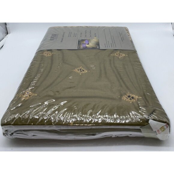 Revelle Sari King Size Bed Skirt Combed Cotton Sateen Green Multicolor - Picture 10 of 12